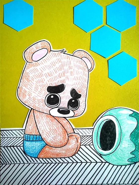 创意少儿美术课程《小熊和空罐子》